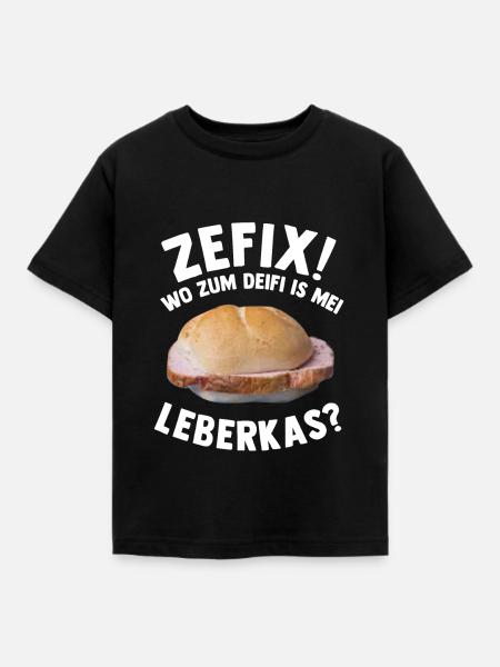 Leberkas Bayern leberkäse bayrisch fleischkäse - Kinder T-Shirt - Schwarz