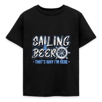 sailing - Kids' T-Shirt - black - Front - AI Model Kid Female (0cm)
