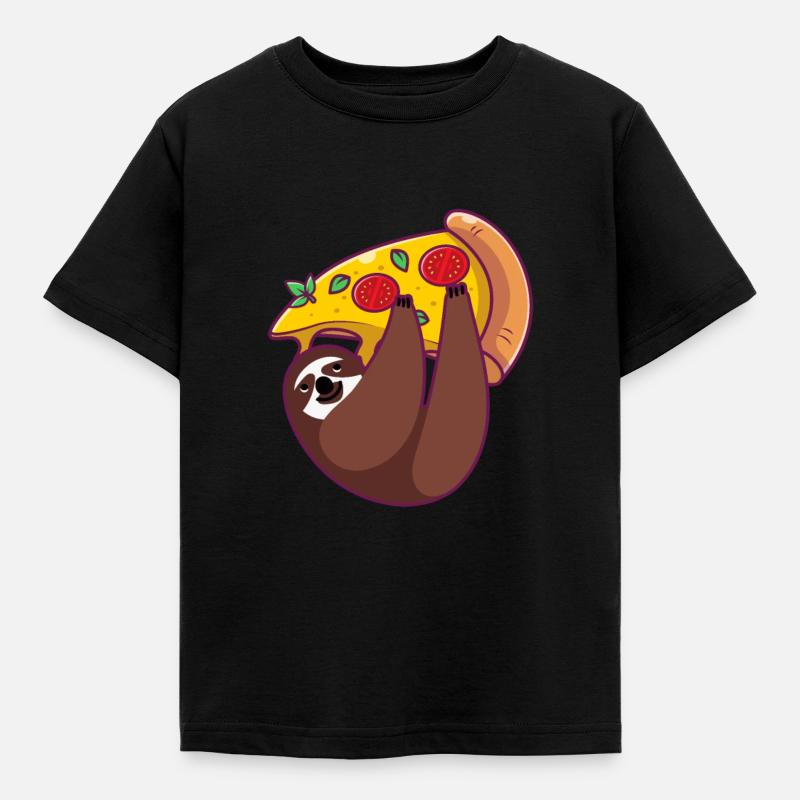 Faultier - Kinder T-Shirt - Schwarz