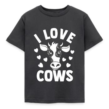 cow - Kids' T-Shirt - dark grey - Front - AI Model Kid Female (0cm)