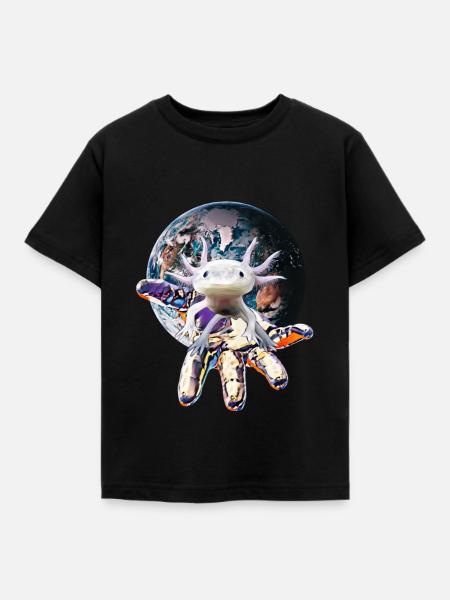 Axolotl - Kinder T-Shirt - Schwarz