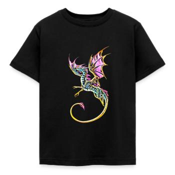 Drache - Kinder T-Shirt - Schwarz - Vorne - AI Model Kid Female (0cm)