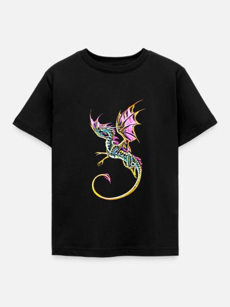 Drache - Kinder T-Shirt - Schwarz