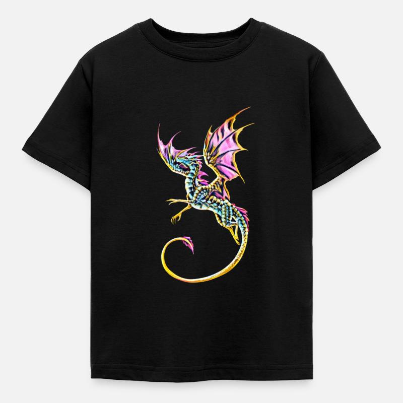 Drache - Kinder T-Shirt - Schwarz