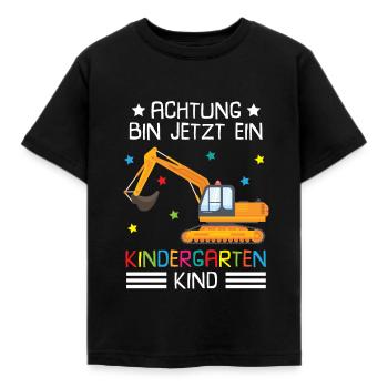 Ich Bin Jetzt Ein Kindergartenkind Bagger - Kinder T-Shirt - Schwarz - Vorne - AI Model Kid Female (0cm)