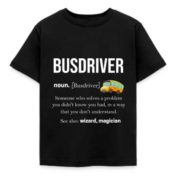 Bus - Kinder T-Shirt - Schwarz - Vorne - AI Model Kid Female (0cm)