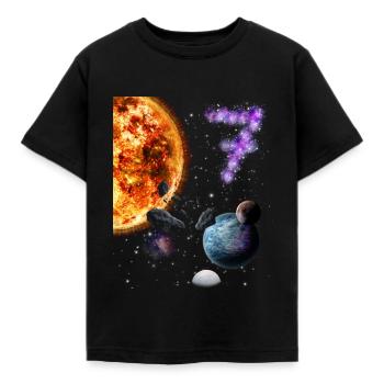 7. Geburtstag - Kinder T-Shirt - Schwarz - Vorne - AI Model Kid Female (0cm)