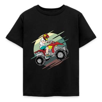 Quad - Kinder T-Shirt - Schwarz - Vorne - AI Model Kid Female (0cm)