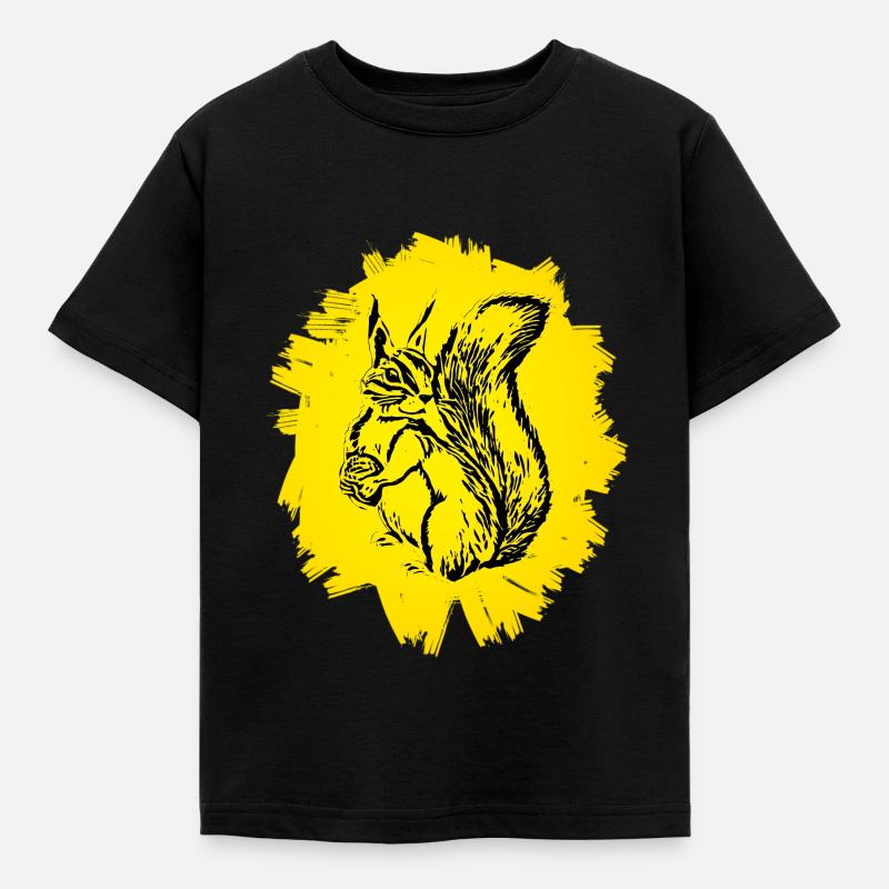 Eichhörnchen - Kinder T-Shirt - Schwarz