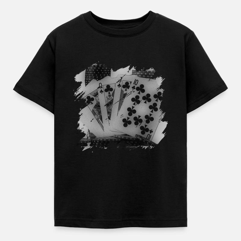 Poker - Kinder T-Shirt - Schwarz