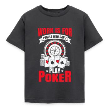 Poker cadeau de Poker Jetons Cartes Casino All in - T-shirt Enfant - charbon - Devant - AI Model Kid Female (0cm)