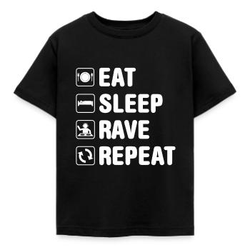 Rave Raver Saying - Kids' T-Shirt - black - Front - AI Model Kid Female (0cm)
