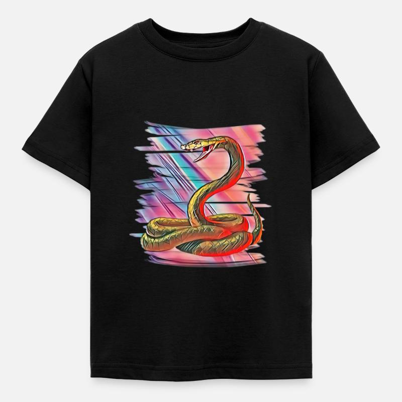 Schlange - Kinder T-Shirt - Schwarz