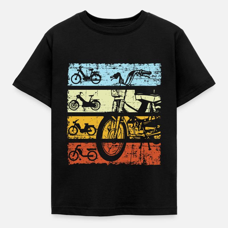 Moped Mofa Scooter Mofa Maxi Mofafahrer Retro - Kinder T-Shirt - Schwarz