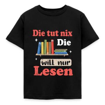 Buch - Kinder T-Shirt - Schwarz - Vorne - AI Model Kid Female (0cm)