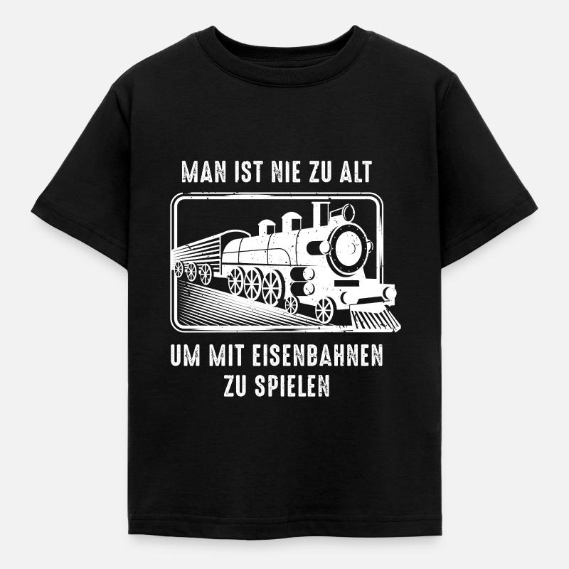 Modelleisenbahn - Kinder T-Shirt - Schwarz