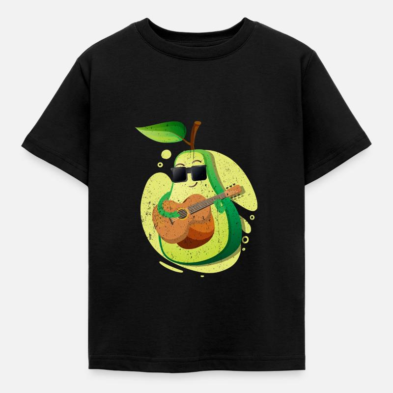 Avocado Geschenk Diät Gesund Keto Vegan Vegetarier - Kinder T-Shirt - Schwarz