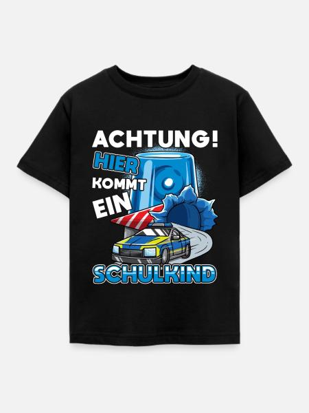 Einschulung Polizei Kindergarten Abschied - Kinder T-Shirt - Schwarz