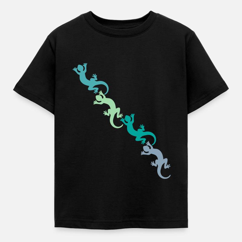 Eidechsen - Kinder T-Shirt - Schwarz