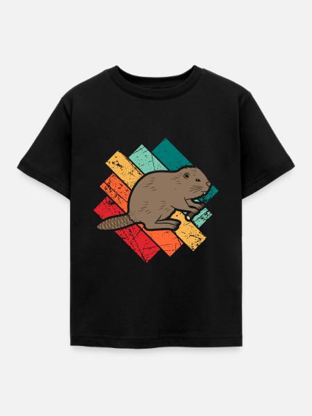 Biber - Kinder T-Shirt - Schwarz