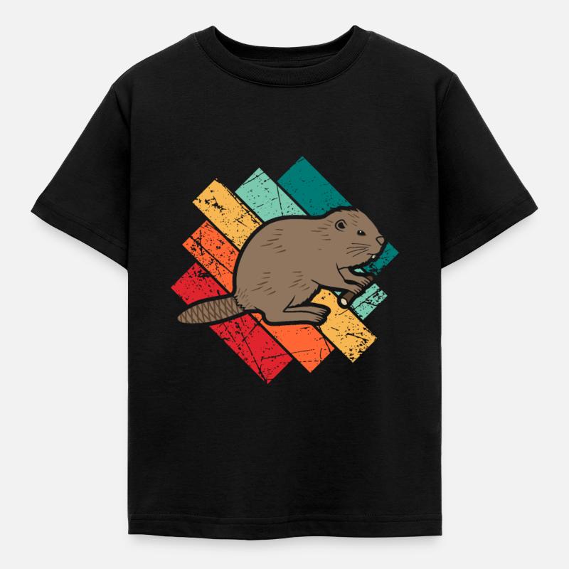 Biber - Kinder T-Shirt - Schwarz