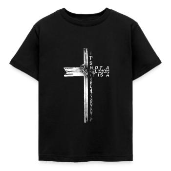 Jesus Christus Bibel Christian Christliches Kreuz - Kinder T-Shirt - Schwarz - Vorne - AI Model Kid Female (0cm)
