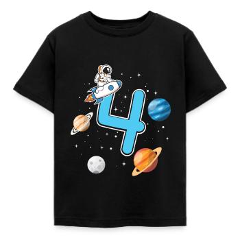 Geburtstag 4 Jahre Astronaut Rakete 4. Geburtstag - Kinder T-Shirt - Schwarz - Vorne - AI Model Kid Female (0cm)
