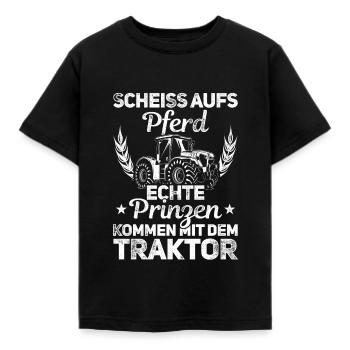 Scheiß Aufs Pferd Echte Prinzen Kommen Mit Dem Tra - Kinder T-Shirt - Schwarz - Vorne - AI Model Kid Female (0cm)