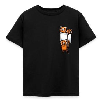 Roter Panda Kawaii - Kinder T-Shirt - Schwarz - Vorne - AI Model Kid Female (0cm)