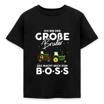 Ich Bin Der Große Bruder Das Macht Mich Zum Boss - Kinder T-Shirt - Schwarz - Vorne - AI Model Kid Female (0cm)
