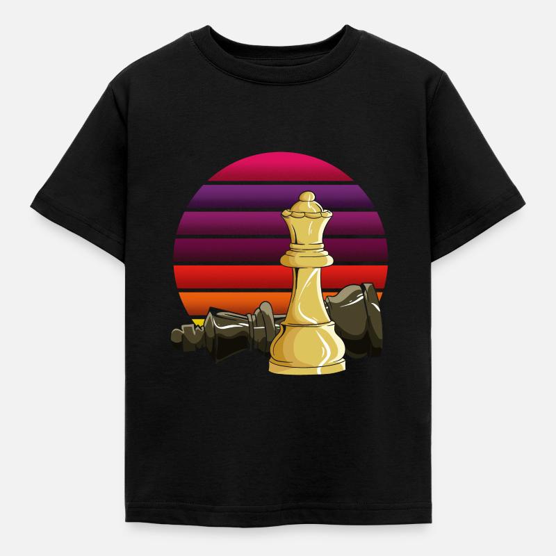 Chess Chessboard Checkmate Chess pieces King - Kids' T-Shirt - black