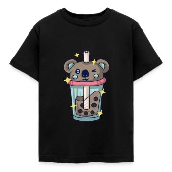 Kpop Koala Korean Pop Bubble Tea Geschenk Kinder - Kinder T-Shirt - Schwarz - Vorne - AI Model Kid Female (0cm)