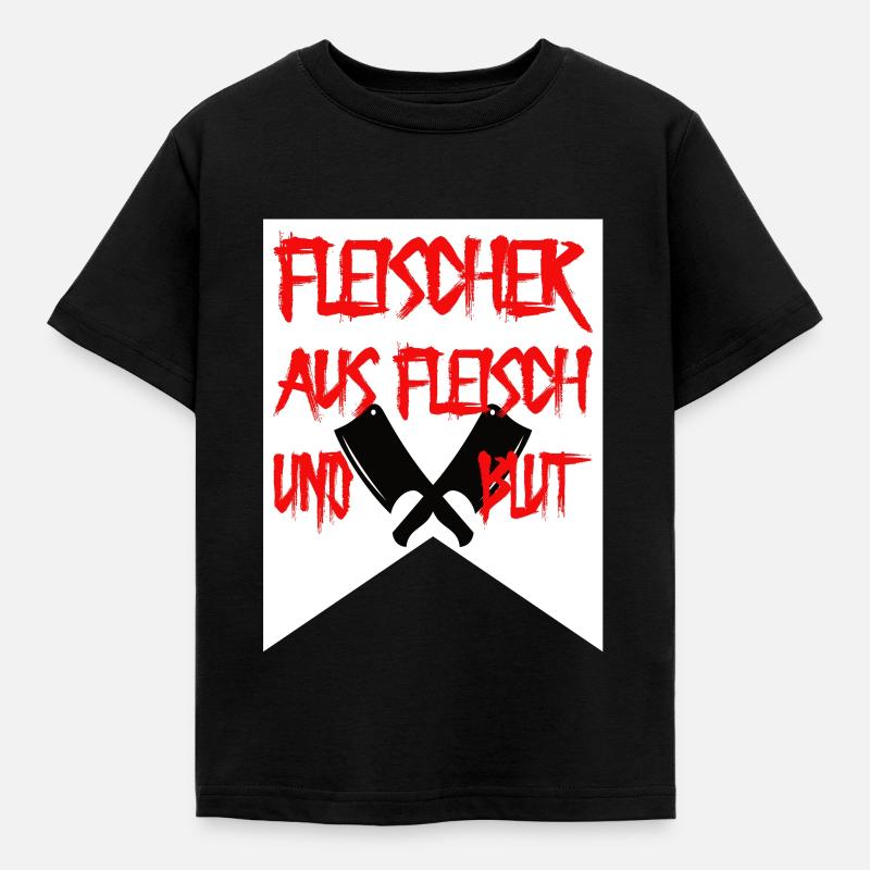 Fleischer aus Fleisch und Blut - Kinder T-Shirt - Schwarz