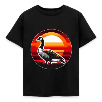 Canadian Goose Coucher de soleil Fond - T-shirt Enfant - noir - Devant - AI Model Kid Female (0cm)
