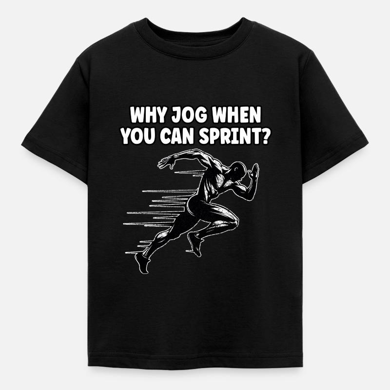 Bahnläufer Sprinter Sprint 100m Sprinter - Kinder T-Shirt - Schwarz
