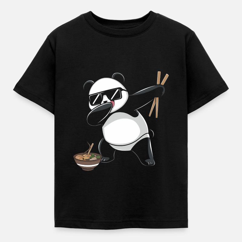 Panda Panda Ours Drôle - T-shirt Enfant - noir