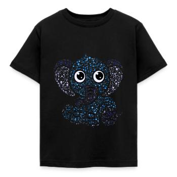 éléphant enfant mignon couleurs cadeau animal créatif - T-shirt Enfant - noir - Devant - AI Model Kid Female (0cm)