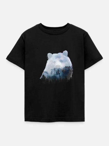 Bär - Kinder T-Shirt - Schwarz