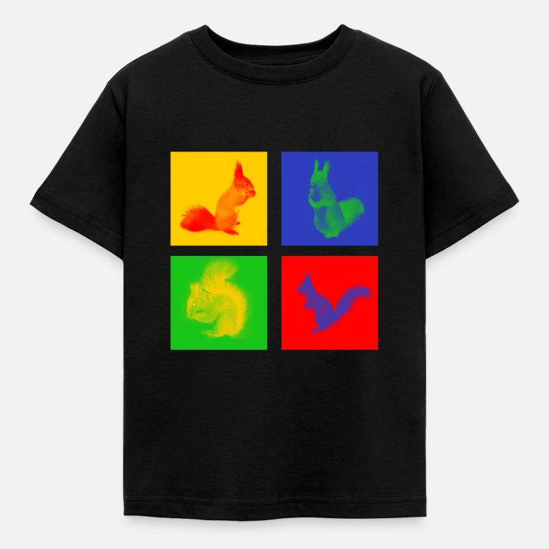 Eichhörnchen - Kinder T-Shirt - Schwarz