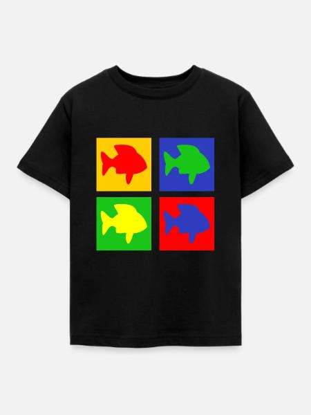 Fische - Kinder T-Shirt - Schwarz
