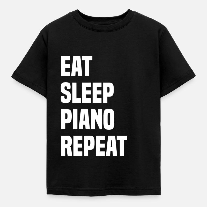 Manger dormir Piano Répéter - T-shirt Enfant - noir