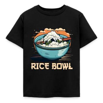 Asian Rice Bowl Asia Food Food Lover Ramen - Kids' T-Shirt - black - Front - AI Model Kid Female (0cm)