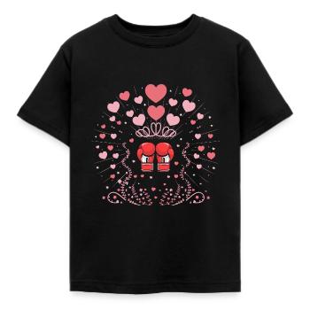 Saint-Valentin Boxe Boxer Sports Force Gym Athlète - T-shirt Enfant - noir - Devant - AI Model Kid Female (0cm)