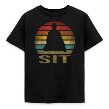Monk Buddhist Monk Buddhism Meditation - Kinder T-Shirt - Schwarz - Vorne - AI Model Kid Female (0cm)