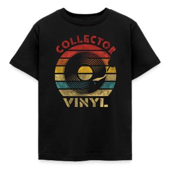 Collector Vinyl Retro Vintage Muziek - Kinderen T-shirt - zwart - Voor - AI Model Kid Female (0cm)
