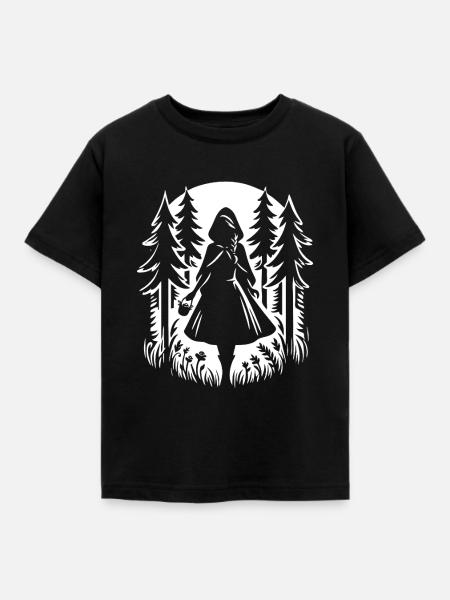 Cooles Rotkäppchen Design – Mutig & zeitlos - Kinder T-Shirt - Schwarz