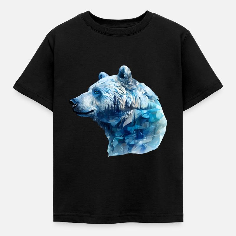 Eisbär - Kinder T-Shirt - Schwarz
