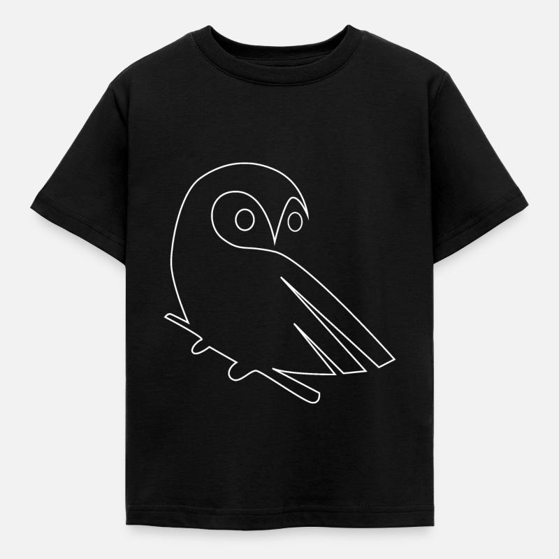 Eule - Kinder T-Shirt - Schwarz