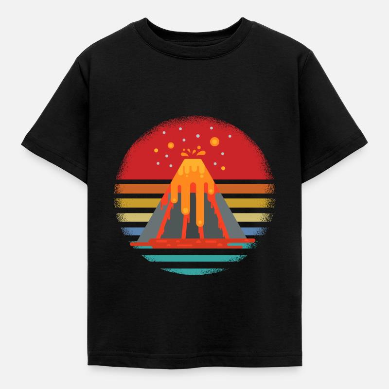 Vulkan - Kinder T-Shirt - Schwarz