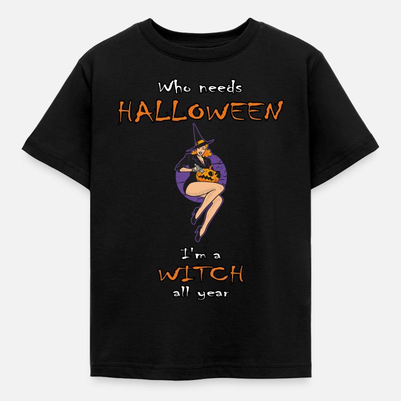 Cute Halloween Witch - Kinder T-Shirt - Schwarz